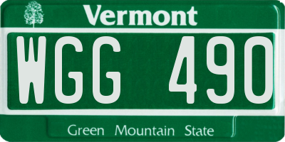 VT license plate WGG490