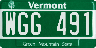 VT license plate WGG491