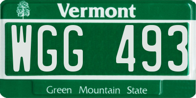VT license plate WGG493