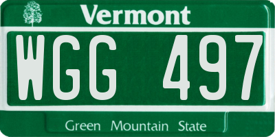 VT license plate WGG497