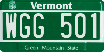 VT license plate WGG501