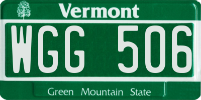 VT license plate WGG506