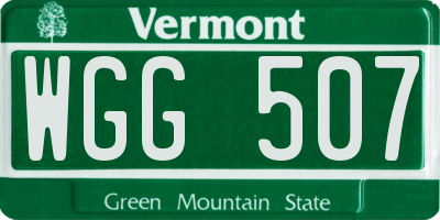 VT license plate WGG507