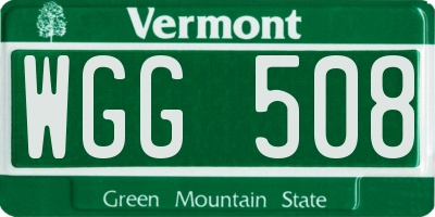 VT license plate WGG508