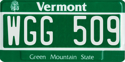 VT license plate WGG509