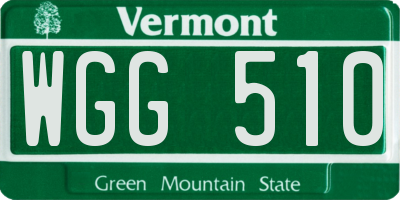 VT license plate WGG510