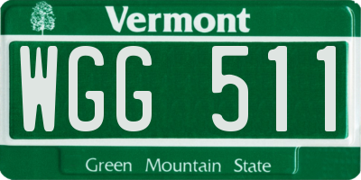 VT license plate WGG511