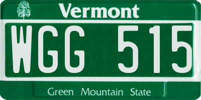 VT license plate WGG515