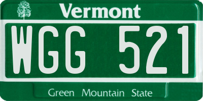 VT license plate WGG521
