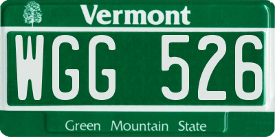 VT license plate WGG526