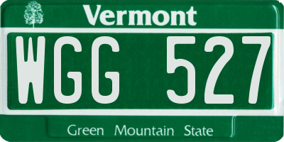 VT license plate WGG527