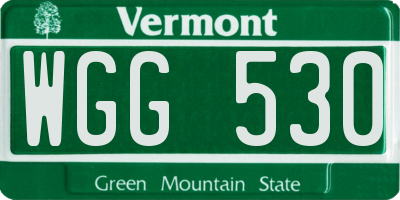 VT license plate WGG530
