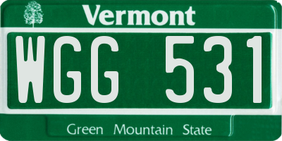 VT license plate WGG531