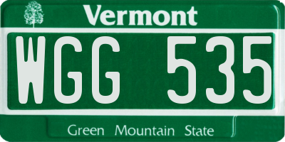 VT license plate WGG535