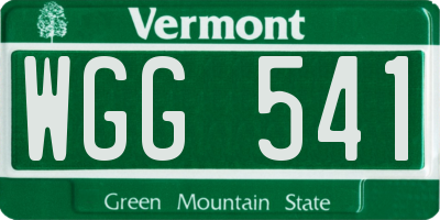 VT license plate WGG541