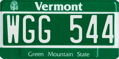 VT license plate WGG544