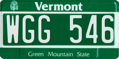 VT license plate WGG546
