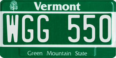 VT license plate WGG550