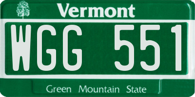 VT license plate WGG551