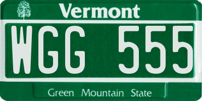 VT license plate WGG555