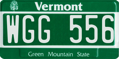 VT license plate WGG556