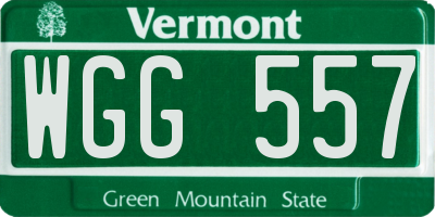 VT license plate WGG557