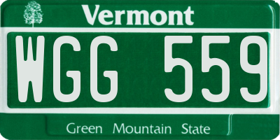 VT license plate WGG559