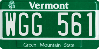 VT license plate WGG561