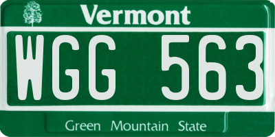 VT license plate WGG563