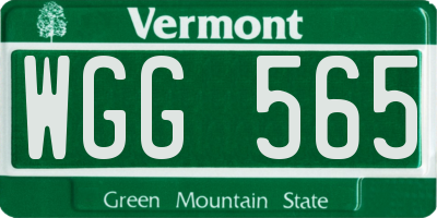 VT license plate WGG565