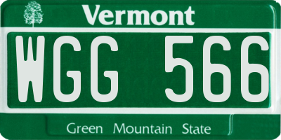 VT license plate WGG566
