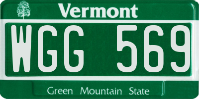 VT license plate WGG569