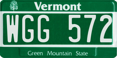 VT license plate WGG572