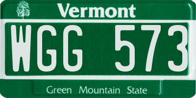 VT license plate WGG573