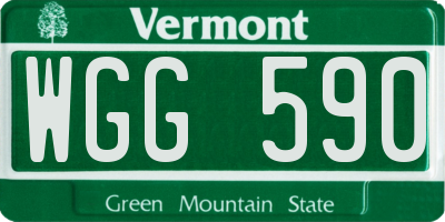 VT license plate WGG590