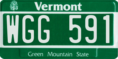 VT license plate WGG591