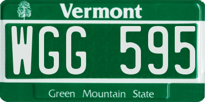 VT license plate WGG595