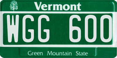 VT license plate WGG600