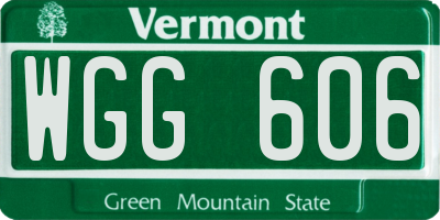 VT license plate WGG606