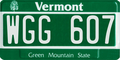 VT license plate WGG607
