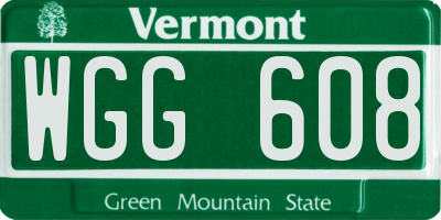 VT license plate WGG608