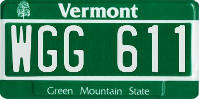 VT license plate WGG611