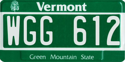 VT license plate WGG612