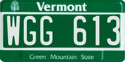 VT license plate WGG613