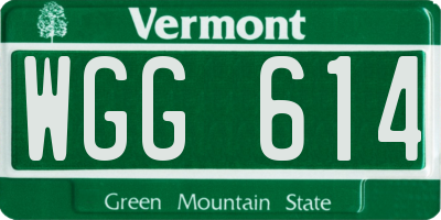 VT license plate WGG614