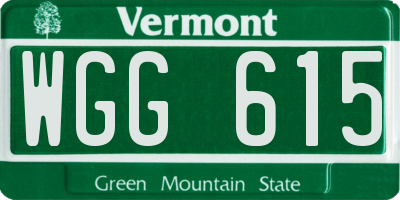 VT license plate WGG615