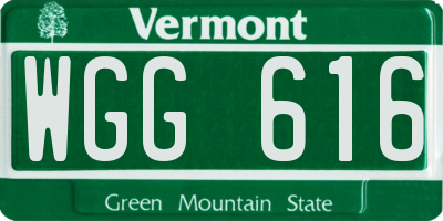 VT license plate WGG616