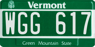 VT license plate WGG617