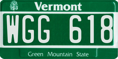 VT license plate WGG618