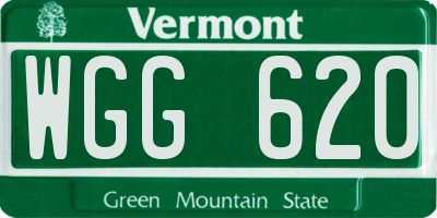 VT license plate WGG620
